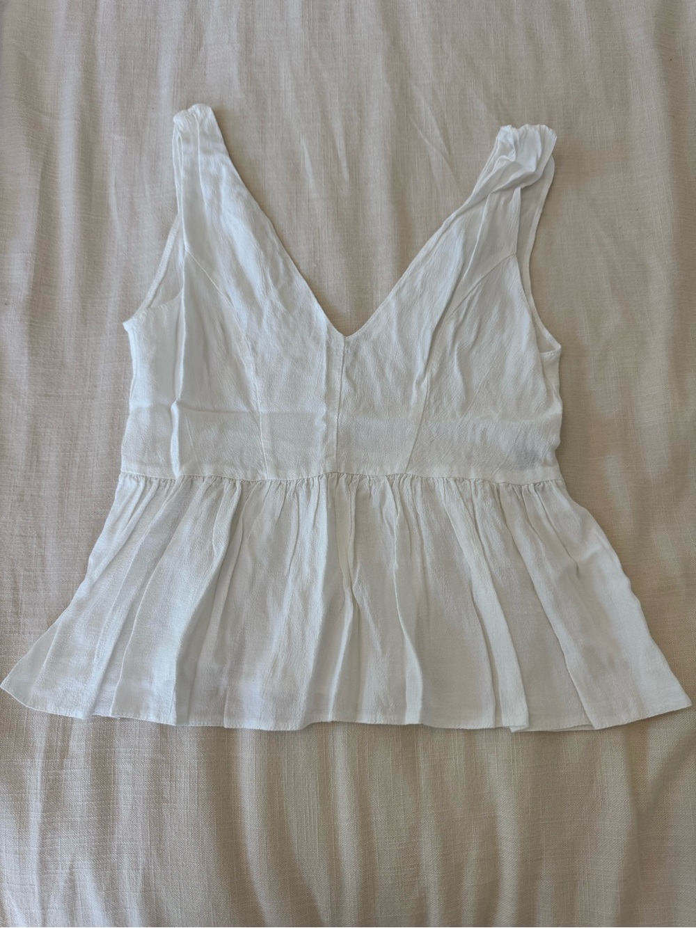 ASOS White V-Neck Peplum Camisole